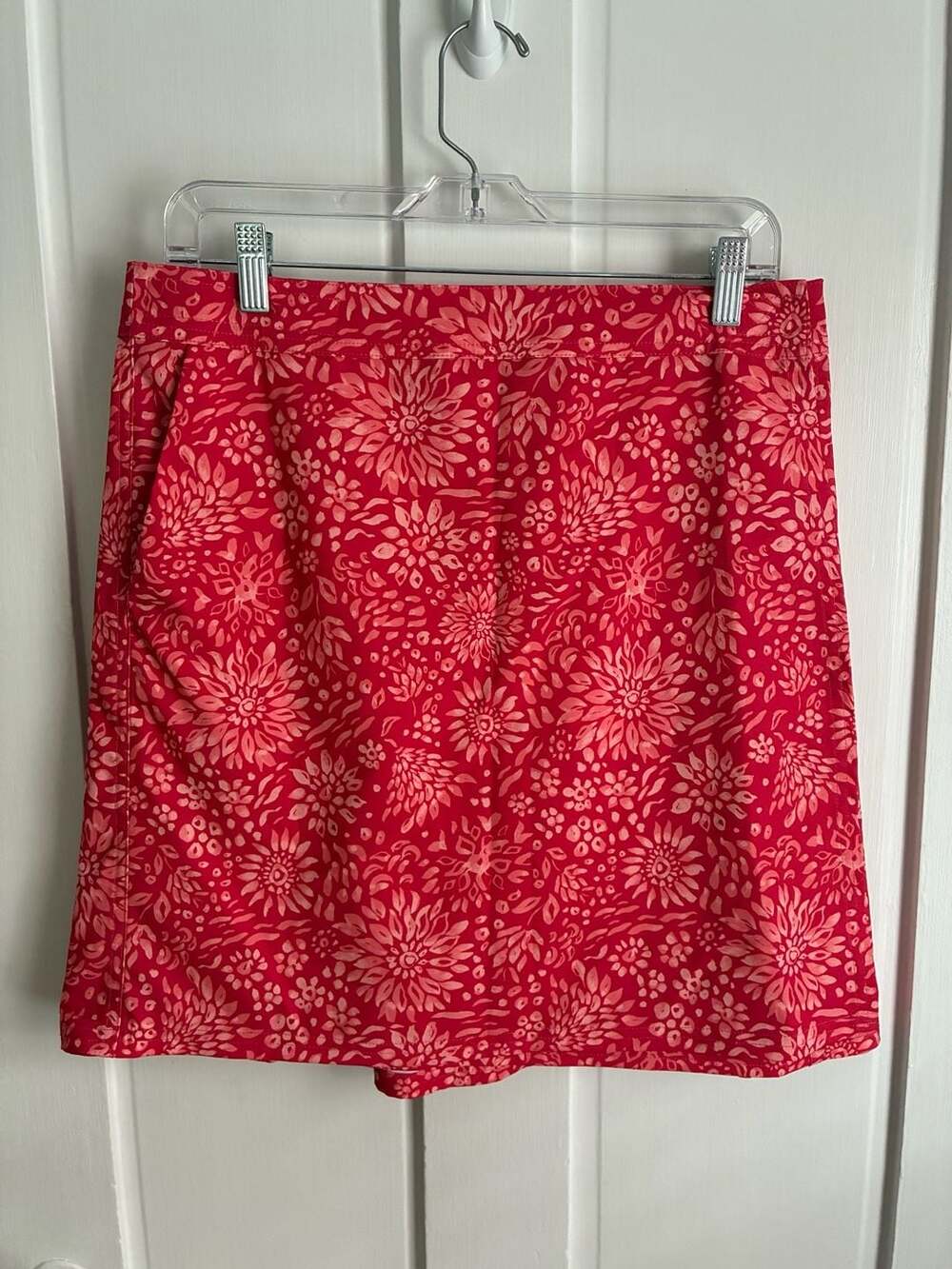 RipSkirt Women's Floral Wrap Skirt Red Size Medium